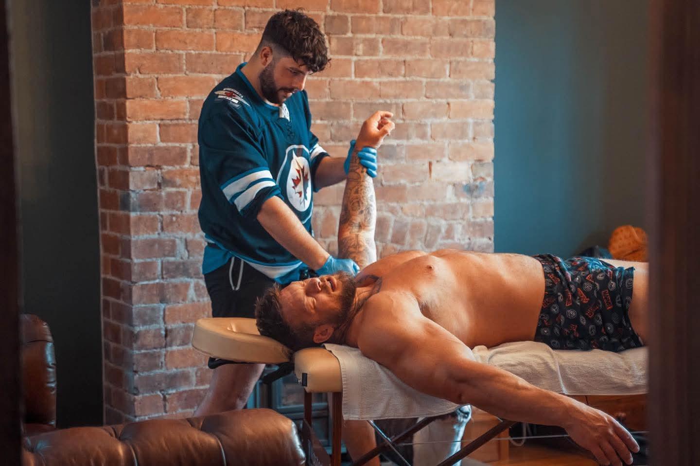Sports therapy rehabilitation session at RnR Body Therapy